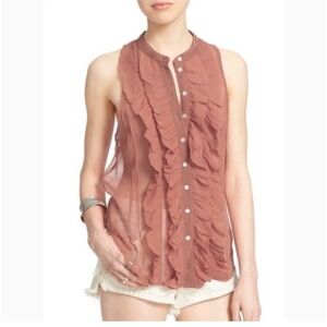 Free People Blush Higher Ground Sheer Blouse